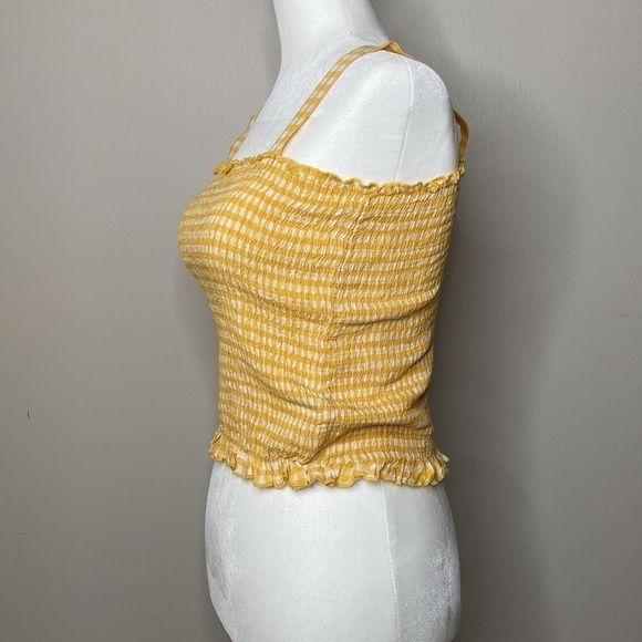NWT Cottagecore gingham stretch ruffle crop top - Picture 3 of 5